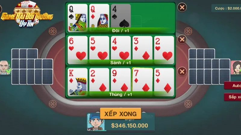 Cách xếp bài trong Mậu Binh