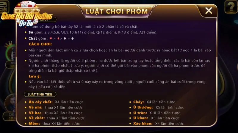 Luật chơi phỏm cơ bản