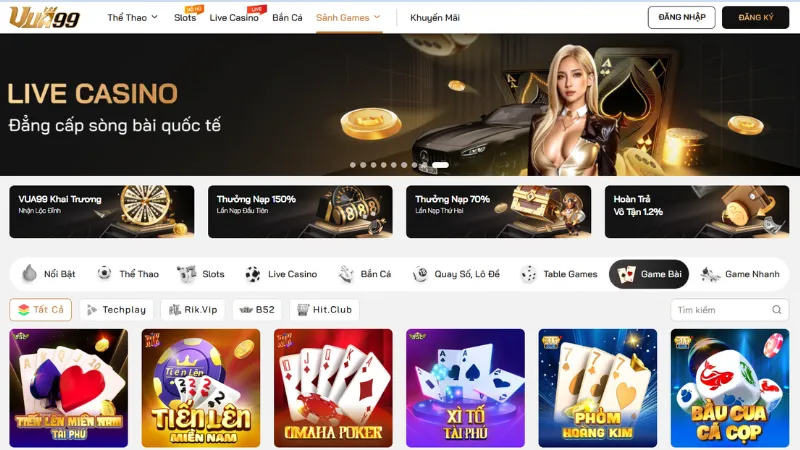 Vua99 trải nghiệm game bài đổi thưởng chuẩn quốc tế ngay tại nhà